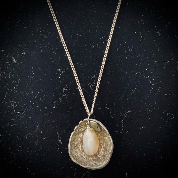 Vintage Silver Full Moon hidden Moon rock Rare Unique estate necklace jewelry - Picture 6 of 6